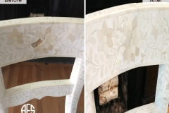 Bone in lay inlay mother of pearl in-lay repair restoration work furniture chair