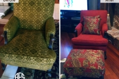 Furniture Chair Ottoman reupholstery fabric change upholstery