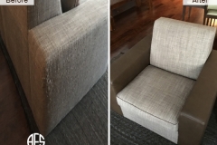 Furniture Chair Upholstery Fabric Arm Change to Leather Cat Scratches Pulls Animal damage repair