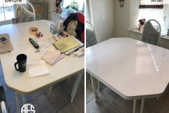 Kitchen table making new top laminate veneer shaped re-size customize change