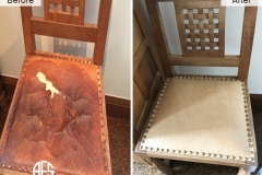 Leather dining room Chair Seat Nail-head Antique upholstery replacing color change