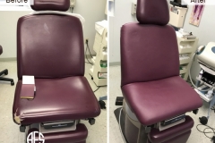 Medical Dental office exam chair vinyl leather material upholstery repair tear crack damage old dry fix change