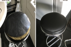 Round Bar Stool Seat Pipping Leather repair stitching upholstery vinyl replacement change