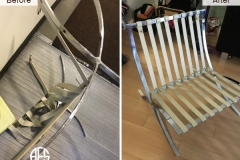 eames knoll chair straps web leather repair replace make install metal frame chrome leg welding