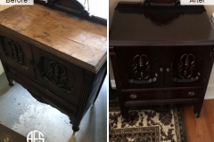 furniture cabinet color change stain repair wood refinishing stain lacquer antique restoration