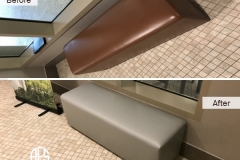 hotel hospitality restaurant commercial furniture bench chair re-upholstery vinyl color change