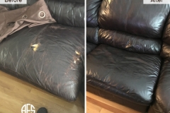 leather chair sofa seat dog damage re-upholstery partial change colro match dye