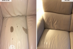 leather damage repair peeling cut flake discoloration dyeing color match upholstery partial couch
