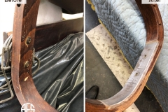 metal wood reinfrocement of cracked frame arm swivel rocker chair furniture break