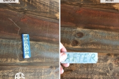 open grain burch teak hard wood root scratch repair  touch-up fill-in top damage table