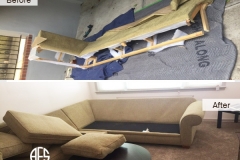 sectional couch sofa frame arm back upholstery disassembly assembly reassemble take apart to fit through the door elevator move