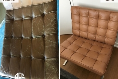 tufted strap eames knoll vassilly chair seat back repair leather replacement upholstery color change worn peeling scratched damaged